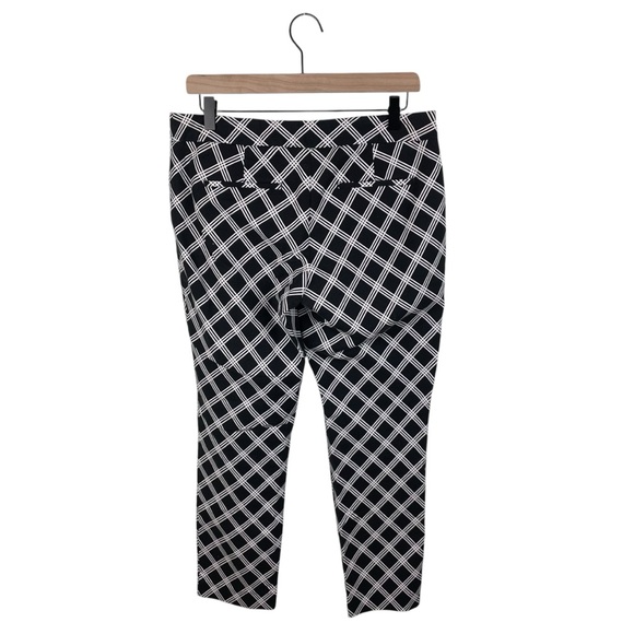 Express Columnist Pants Black and White Check Print Womens Size 6 Buiness Casual - Picture 2 of 7